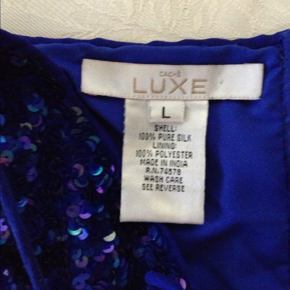 Blue Sequins Halter, Draw String In Back (Vintage) - image 4